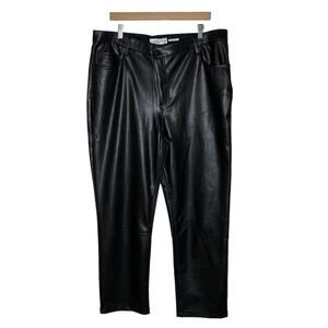 Abercrombie and Fitch 90s Straight Ultra High Rise Faux Leather Pants Women's 18